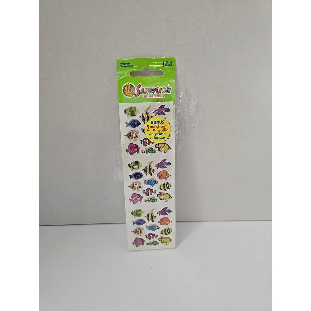 Vintage Sandylion Prismatic Tropical Fish Stickers Sealed Sheet Micro Aquarium